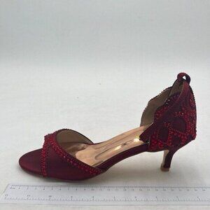 XYD Women's Sandals, Chic Peep Toe, D'Orsay Kitten Low Heels, Rhinestone Studs